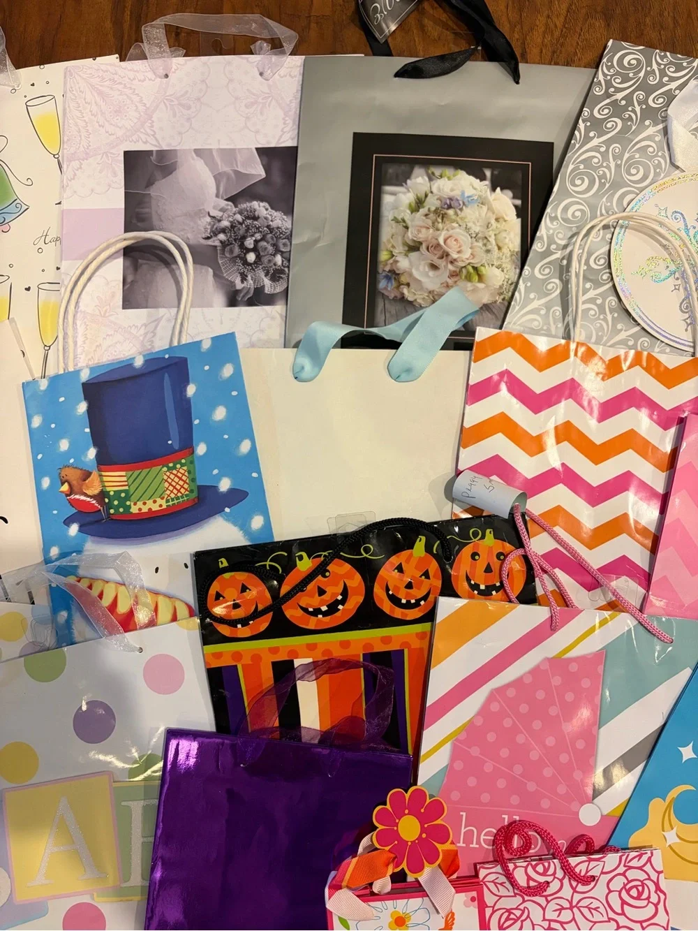 Assorted Party Gift Bags - Mixed Colors bundle of 18